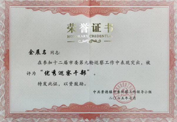 市古鎮(zhèn)投資公司職工獲評(píng)“優(yōu)秀巡察干部”